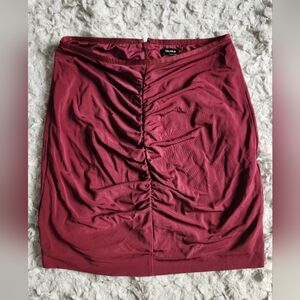 Aritzia Talula Cordovan Ruched Mini Skirt